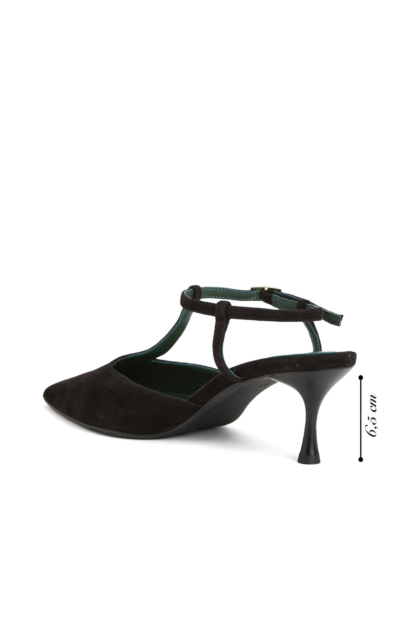 George Hogg Kadın Siyah Süet Topuklu Ayakkabı