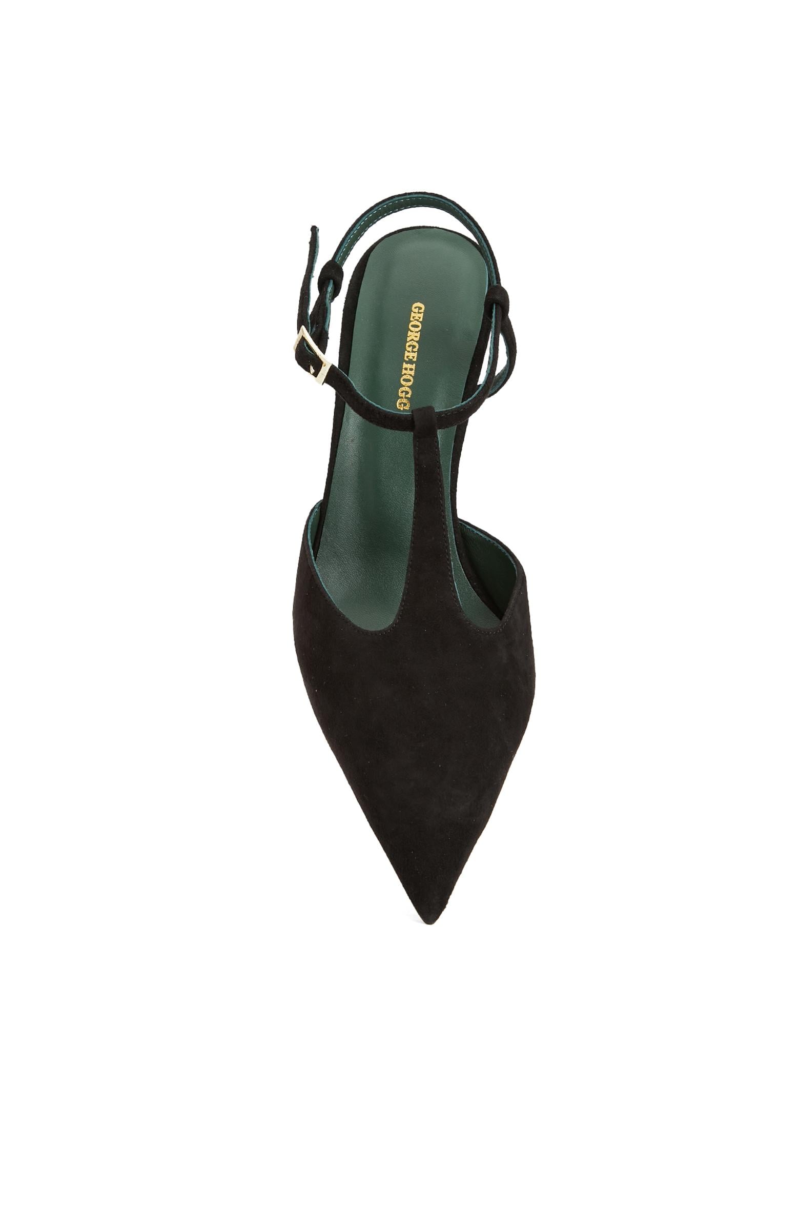 George Hogg Kadın Siyah Süet Topuklu Ayakkabı