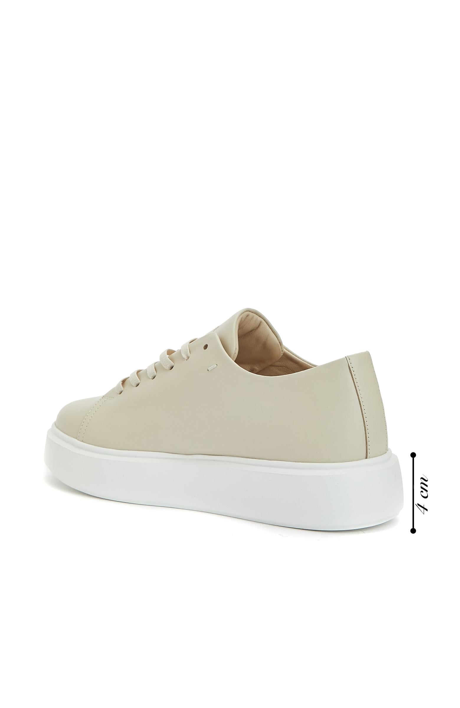  Network Kadın Beyaz Deri Bağcıklı Sneaker