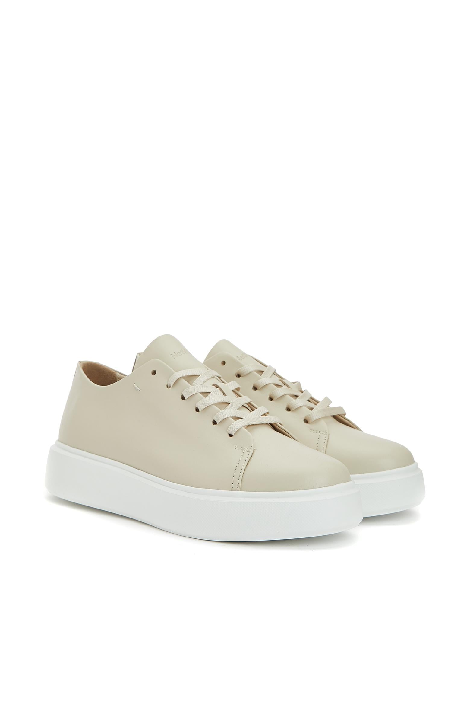  Network Kadın Beyaz Deri Bağcıklı Sneaker