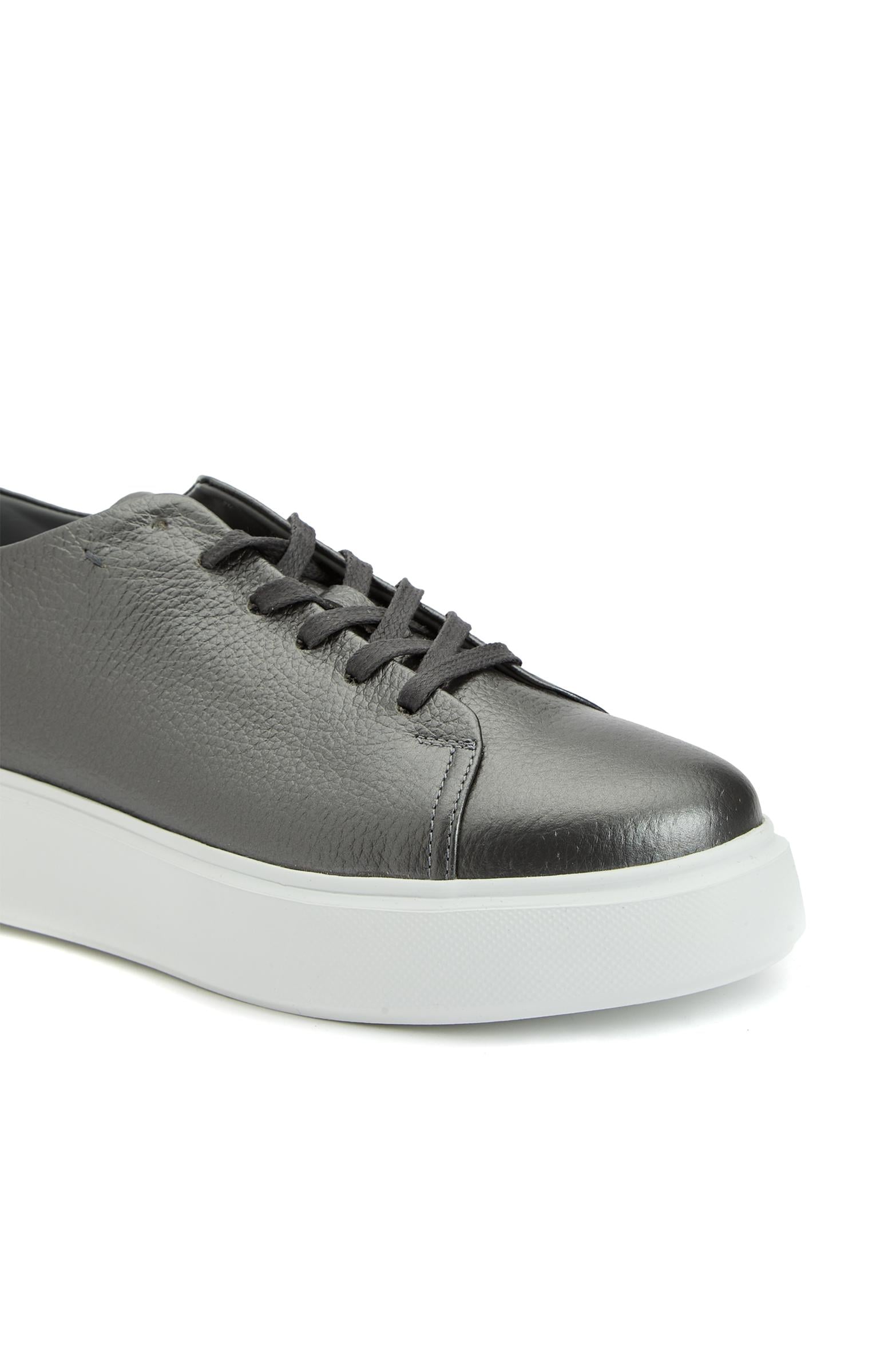  Network Kadın Platin Deri Bağcıklı Sneaker