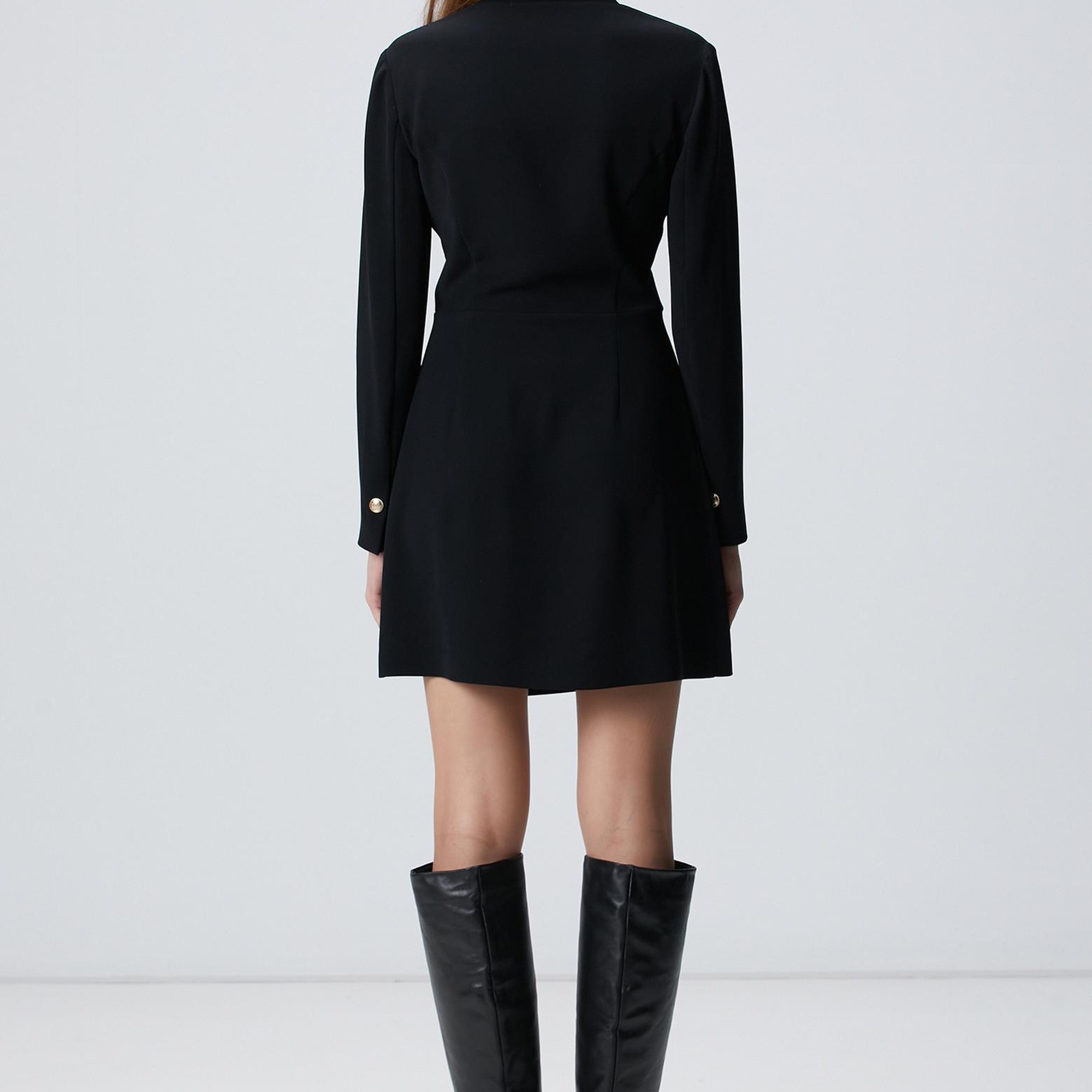 Network Kadın Siyah Aksesuarlı Mini Elbise