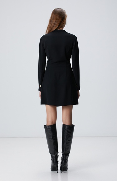  Network Kadın Siyah Aksesuarlı Mini Elbise