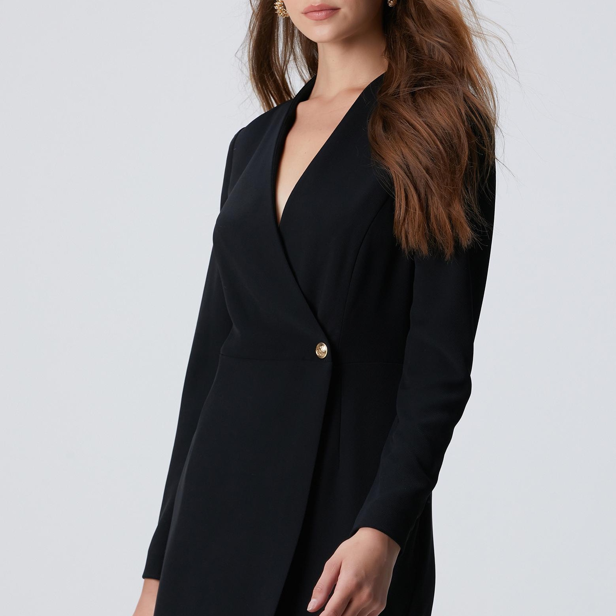 Network Kadın Siyah Aksesuarlı Mini Elbise