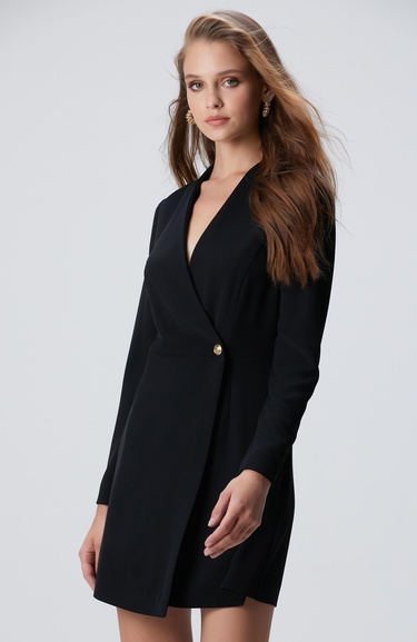  Network Kadın Siyah Aksesuarlı Mini Elbise