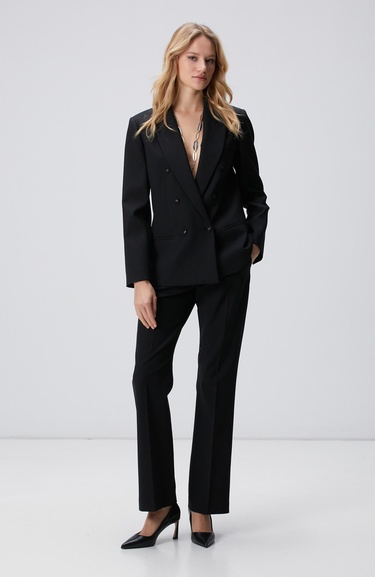  Network Kadın Siyah Yün Karışımlı Ceket