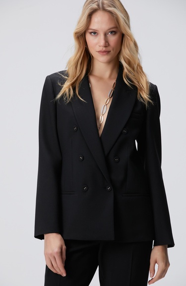  Network Kadın Siyah Yün Karışımlı Ceket