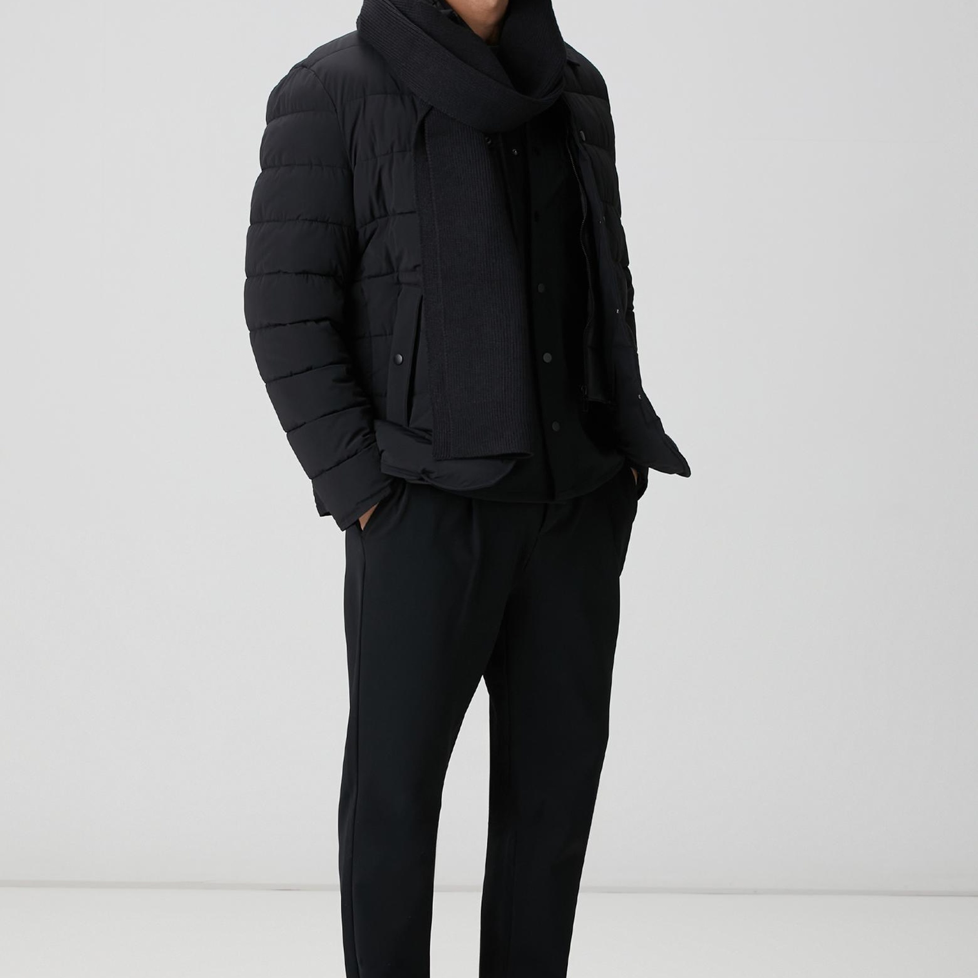 Network Erkek Siyah Puffer Coat Ceket