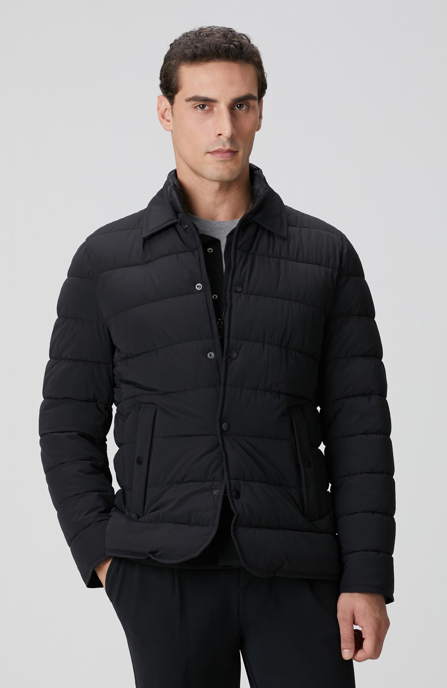  Network Erkek Siyah Puffer Coat Ceket