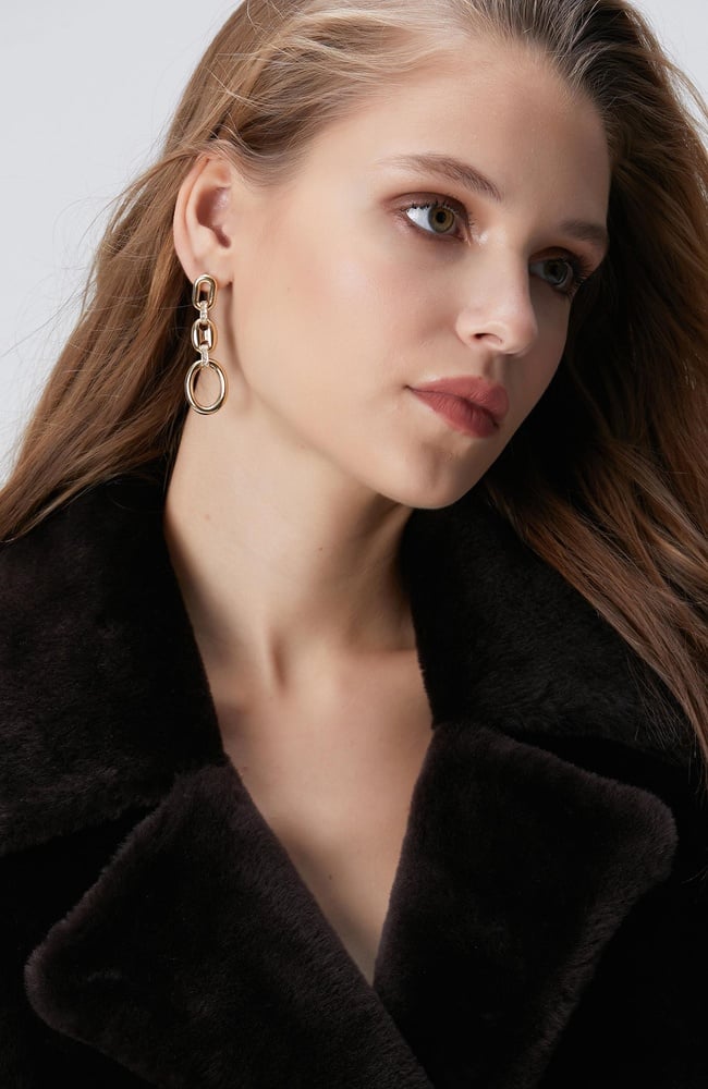  Network Kadın Gold Altın Rengi Küpe