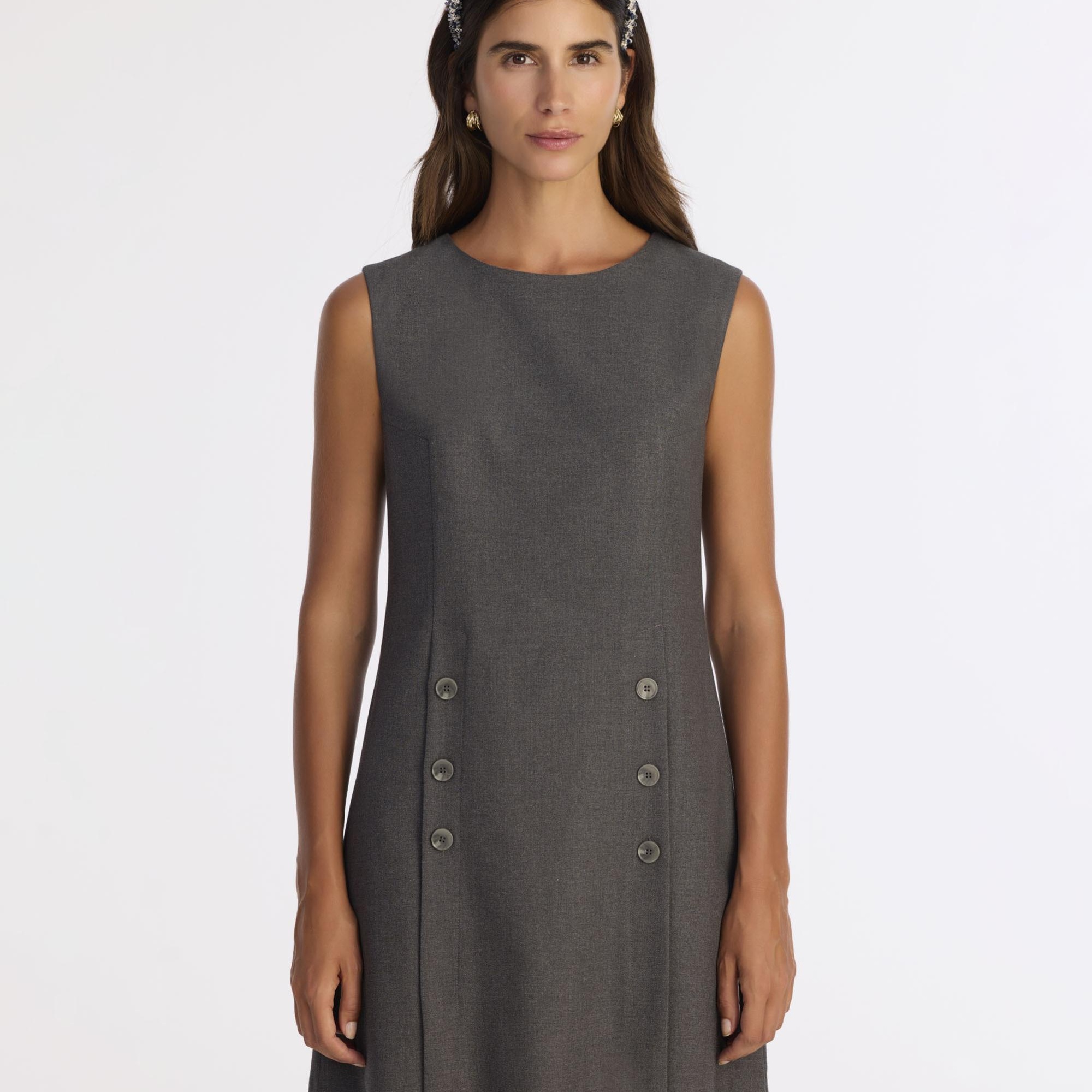 YARGICI A Form Bisiklet Yaka Kolsuz Elbise