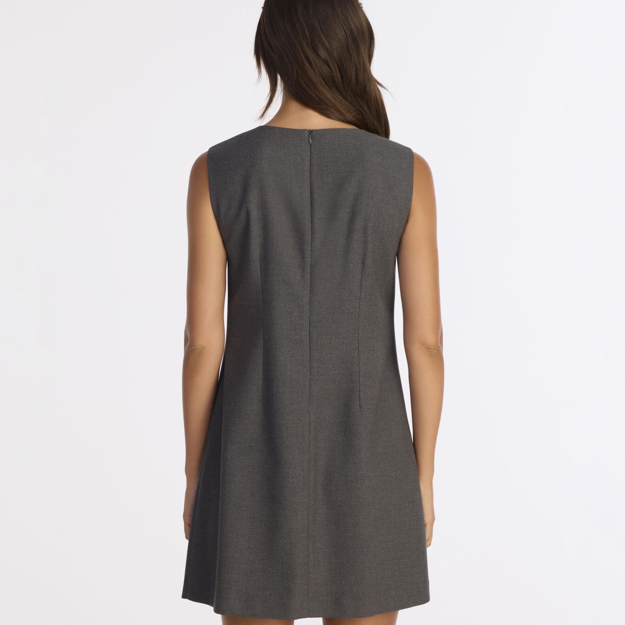 YARGICI A Form Bisiklet Yaka Kolsuz Elbise