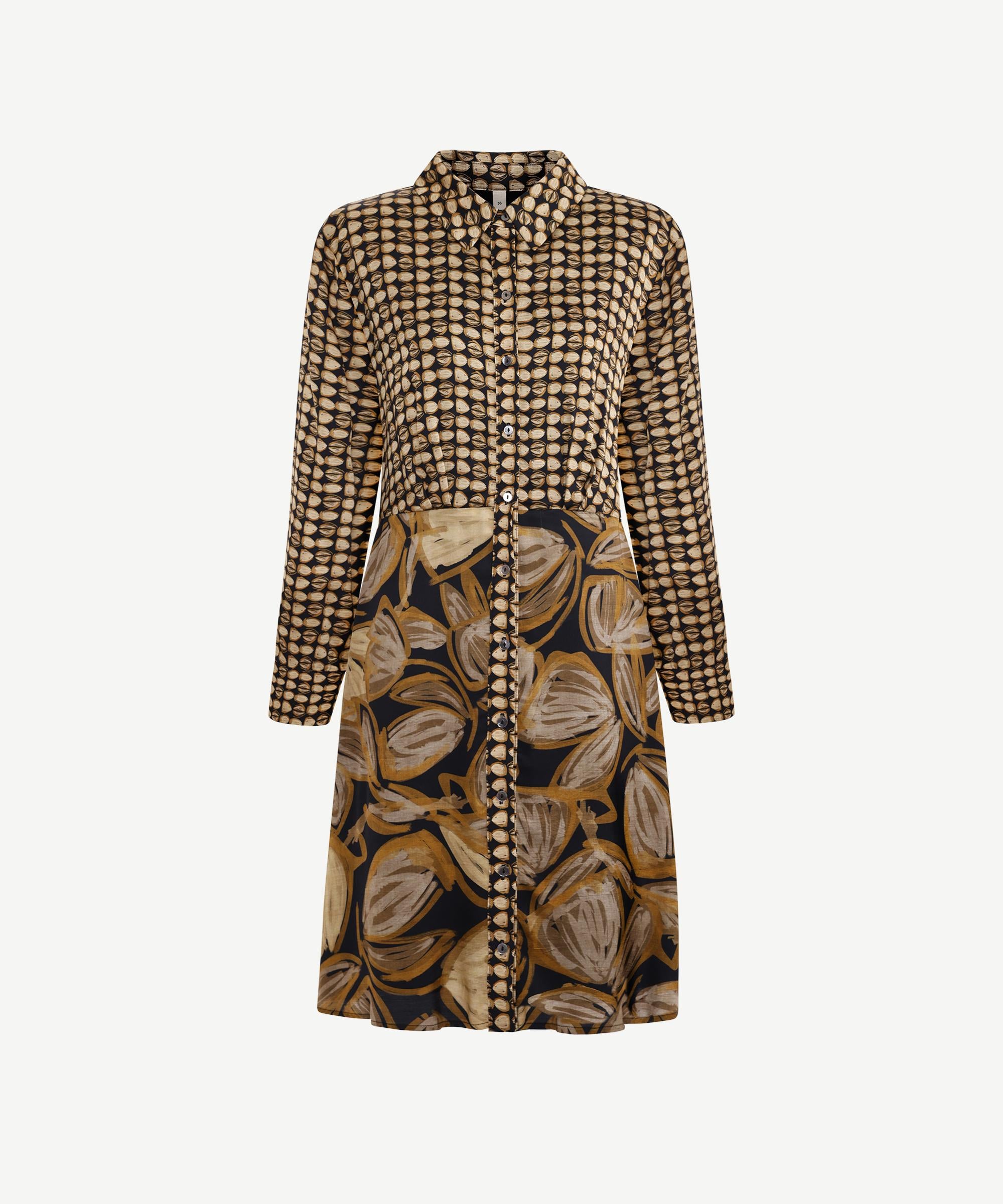  YARGICI Düz Gömlek Yaka Uzun Kol Elbise