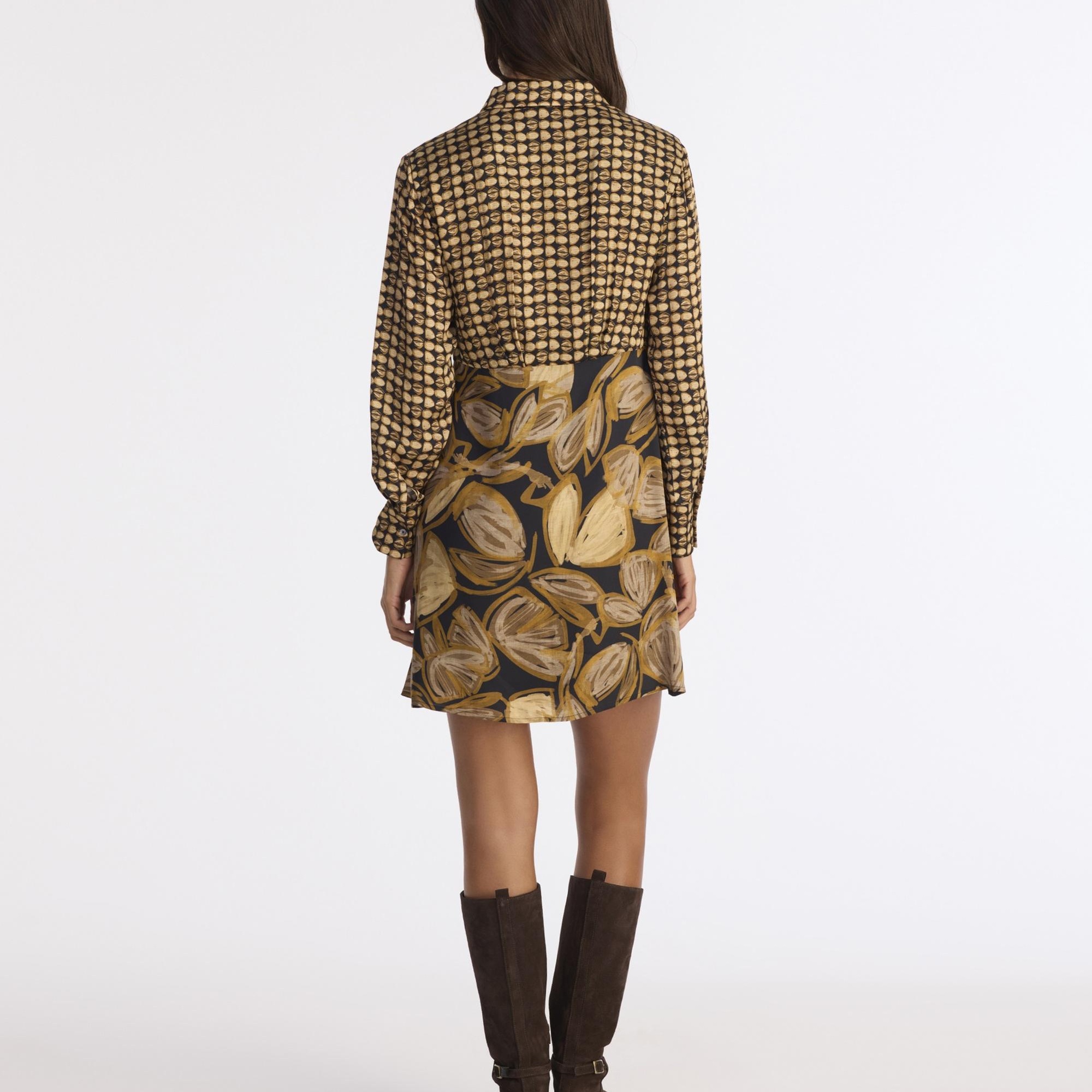 YARGICI Düz Gömlek Yaka Uzun Kol Elbise