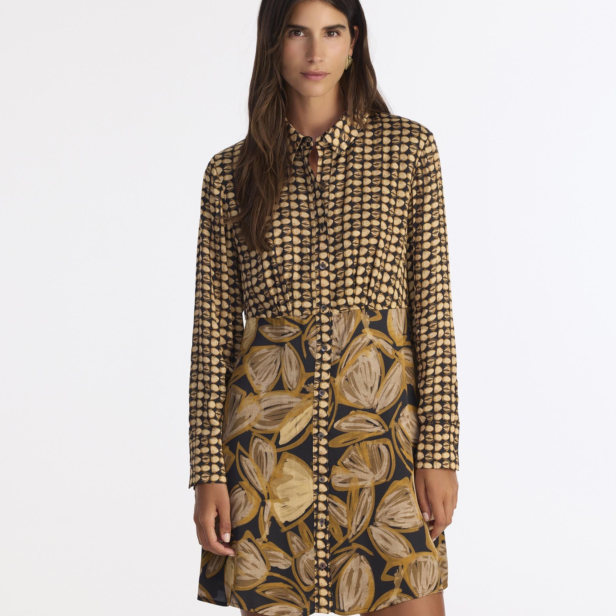 YARGICI Düz Gömlek Yaka Uzun Kol Elbise