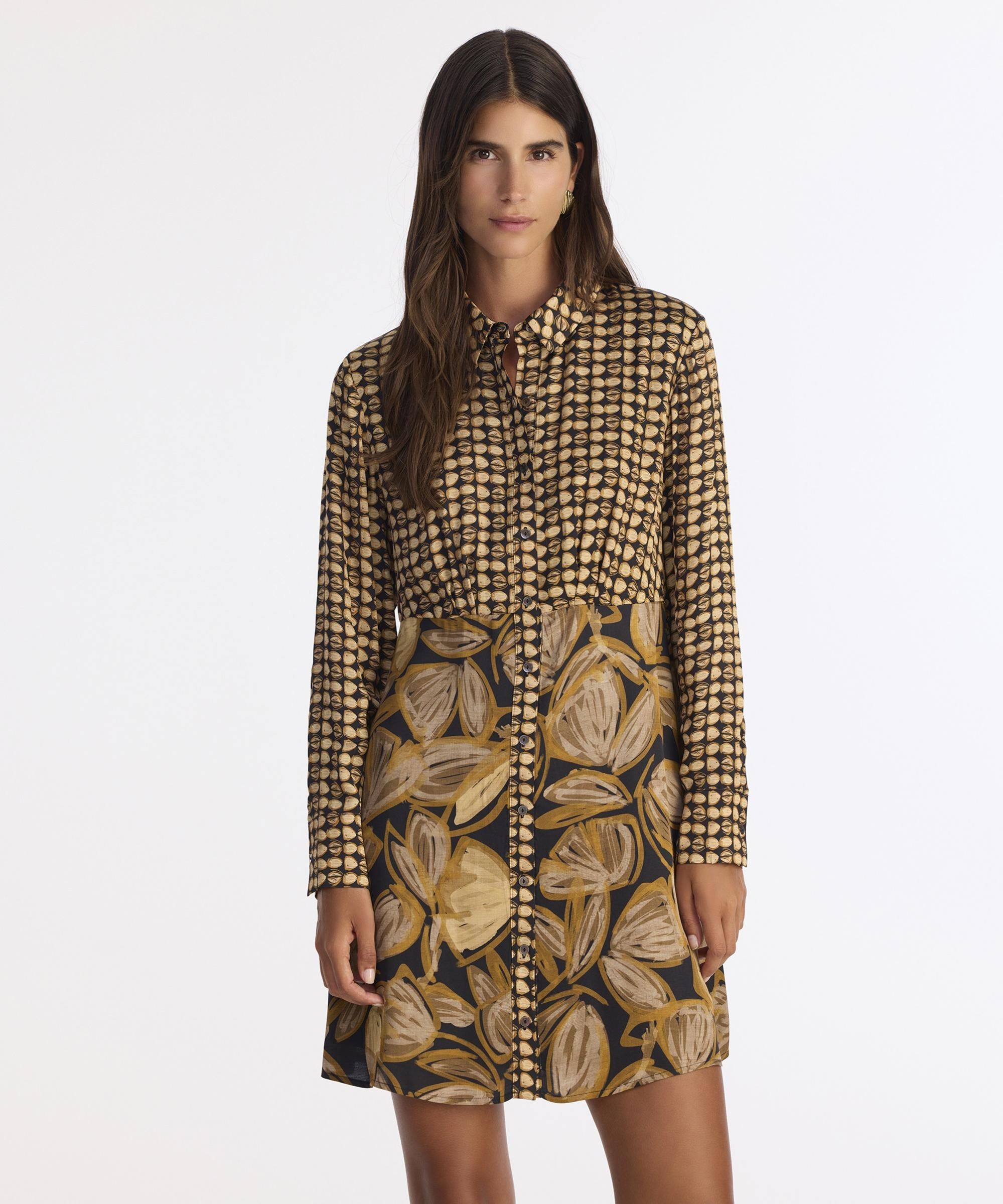  YARGICI Düz Gömlek Yaka Uzun Kol Elbise