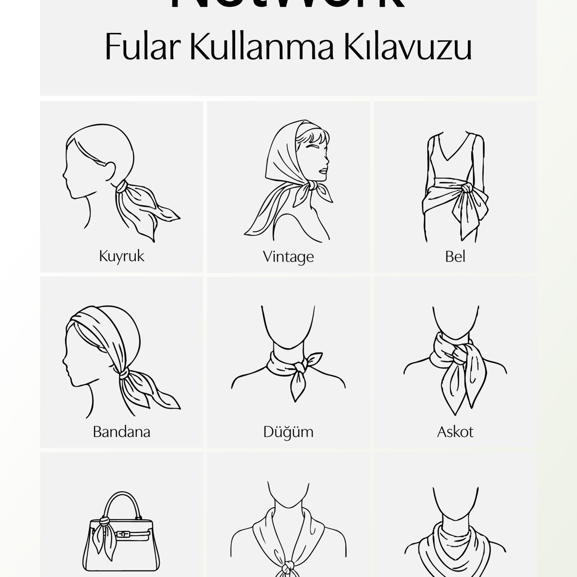 Network Kadın Renkli Pliseli Fular