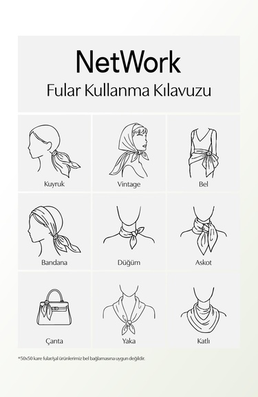  Network Kadın Renkli Pliseli Fular