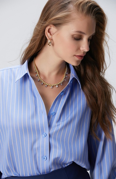  Network Kadın Gold Doğal Taşlı Kolye