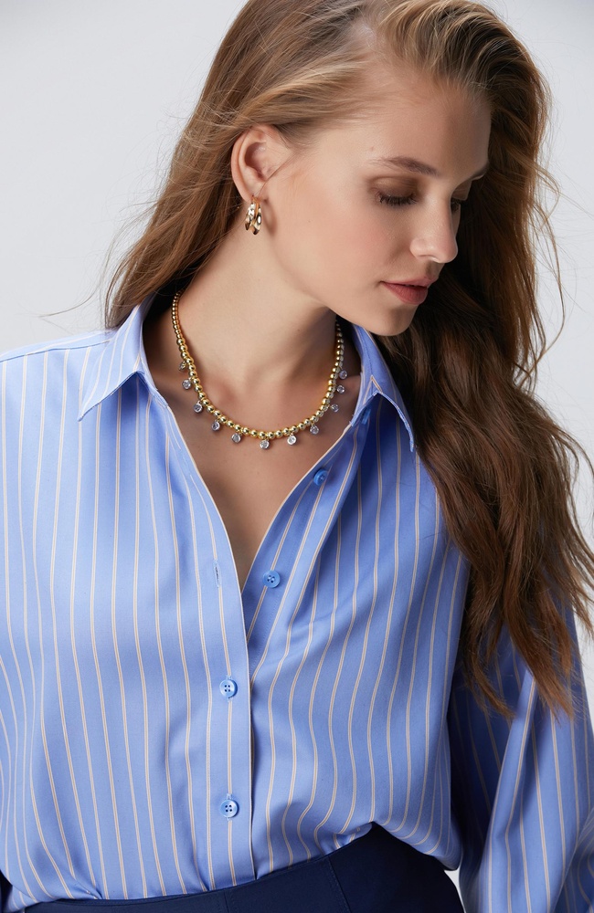  Network Kadın Gold Doğal Taşlı Kolye