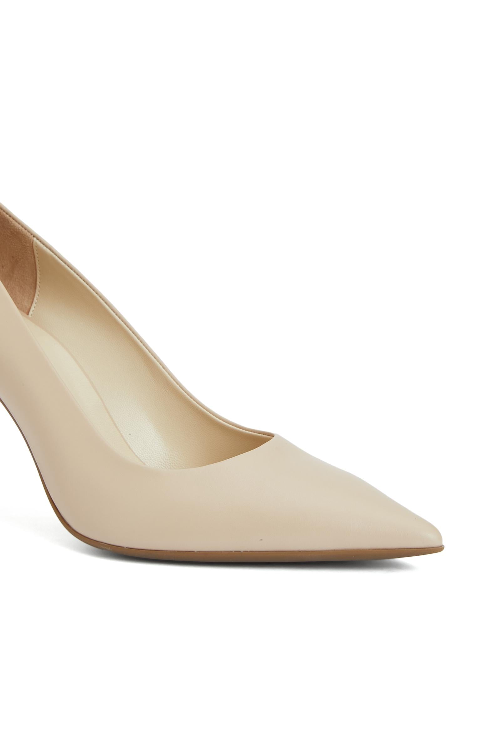  Divarese Kadın Bej Deri Topuklu Ayakkabı