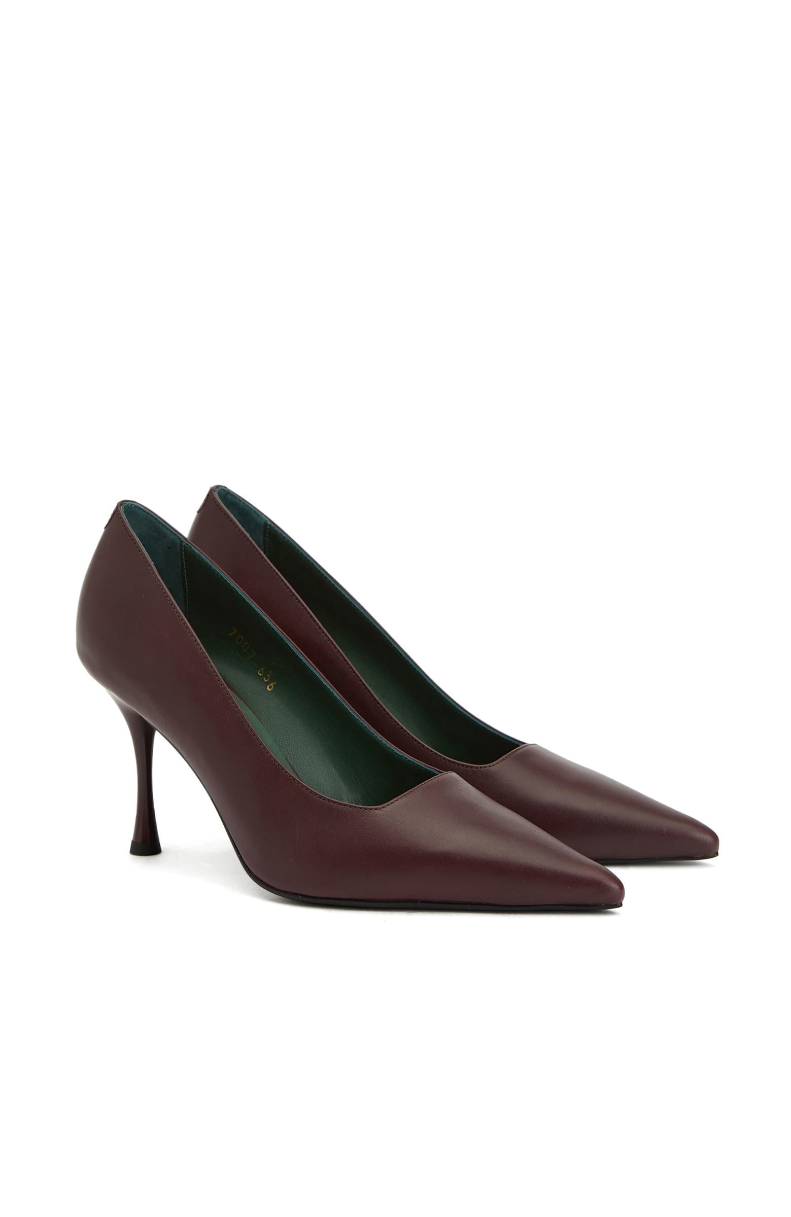  George Hogg Kadın Bordo Deri Topuklu Ayakkabı