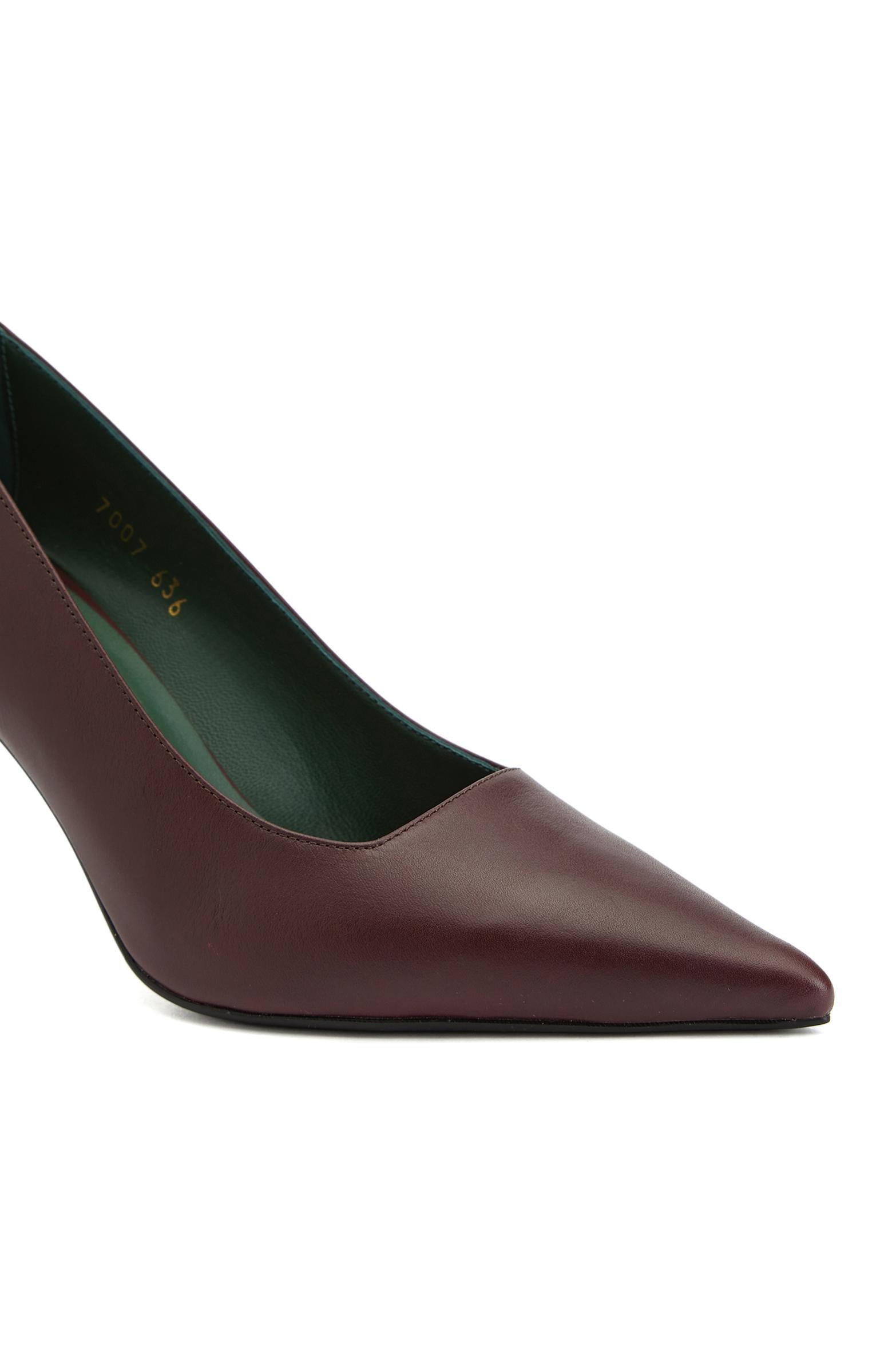  George Hogg Kadın Bordo Deri Topuklu Ayakkabı