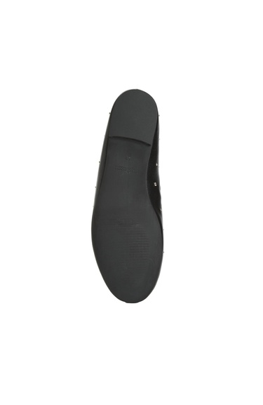  Divarese Kadın Siyah Deri Babet