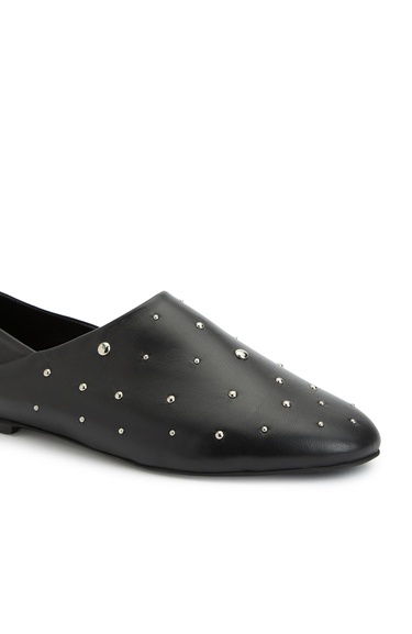  Divarese Kadın Siyah Deri Babet