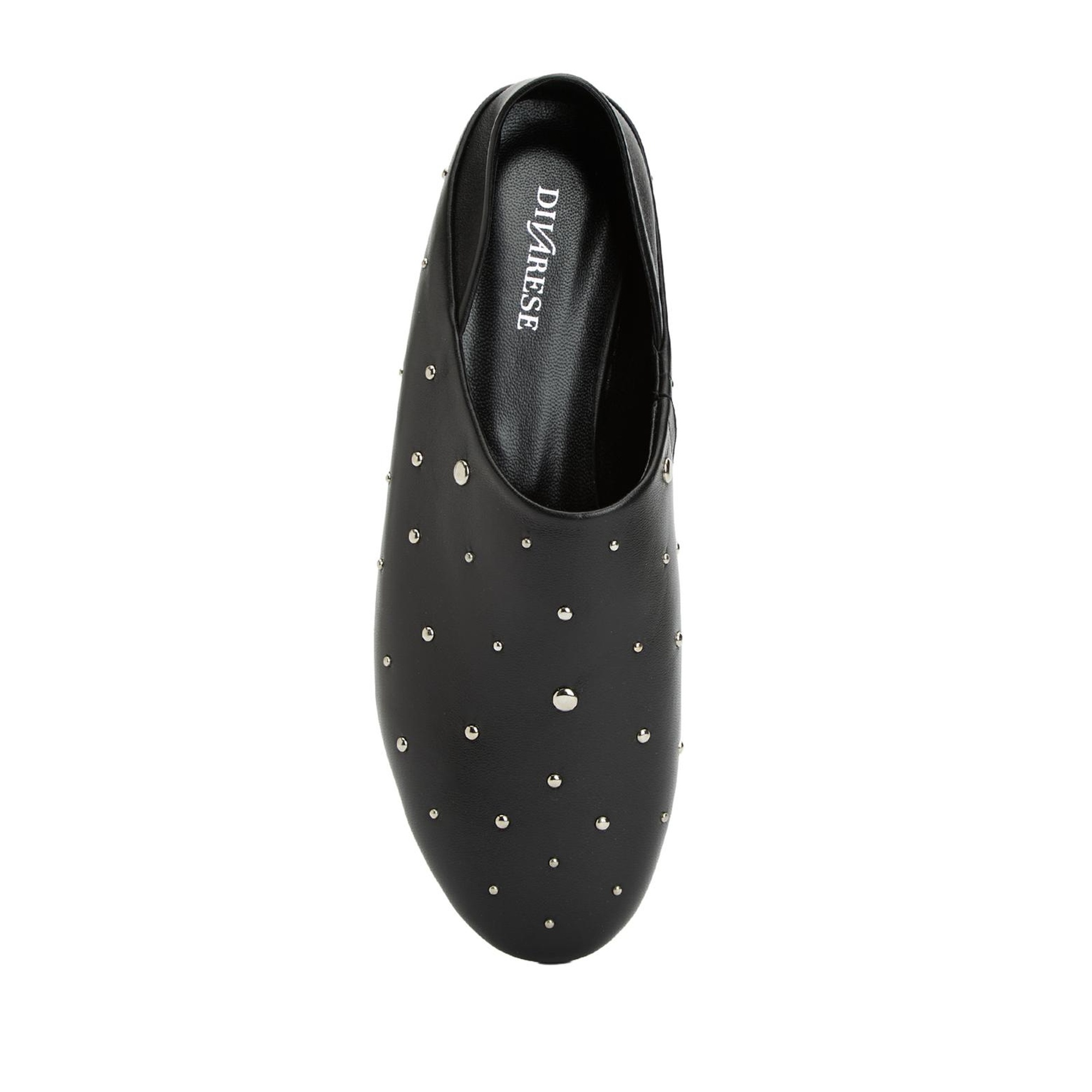 Divarese Kadın Siyah Deri Babet