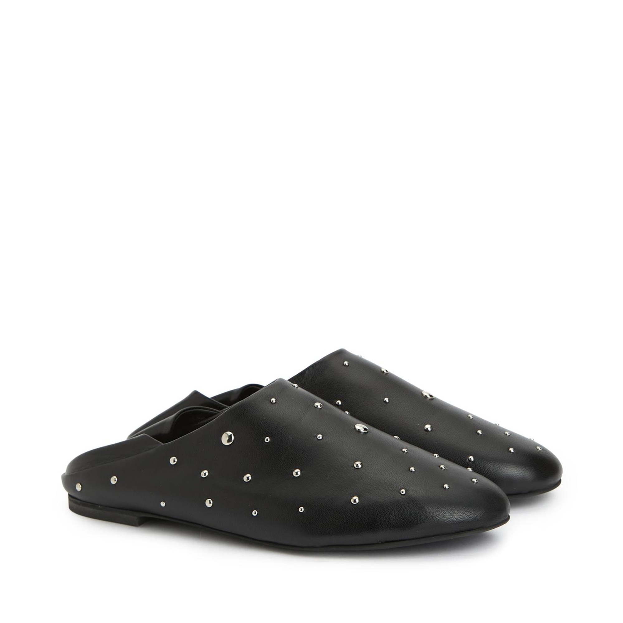 Divarese Kadın Siyah Deri Babet