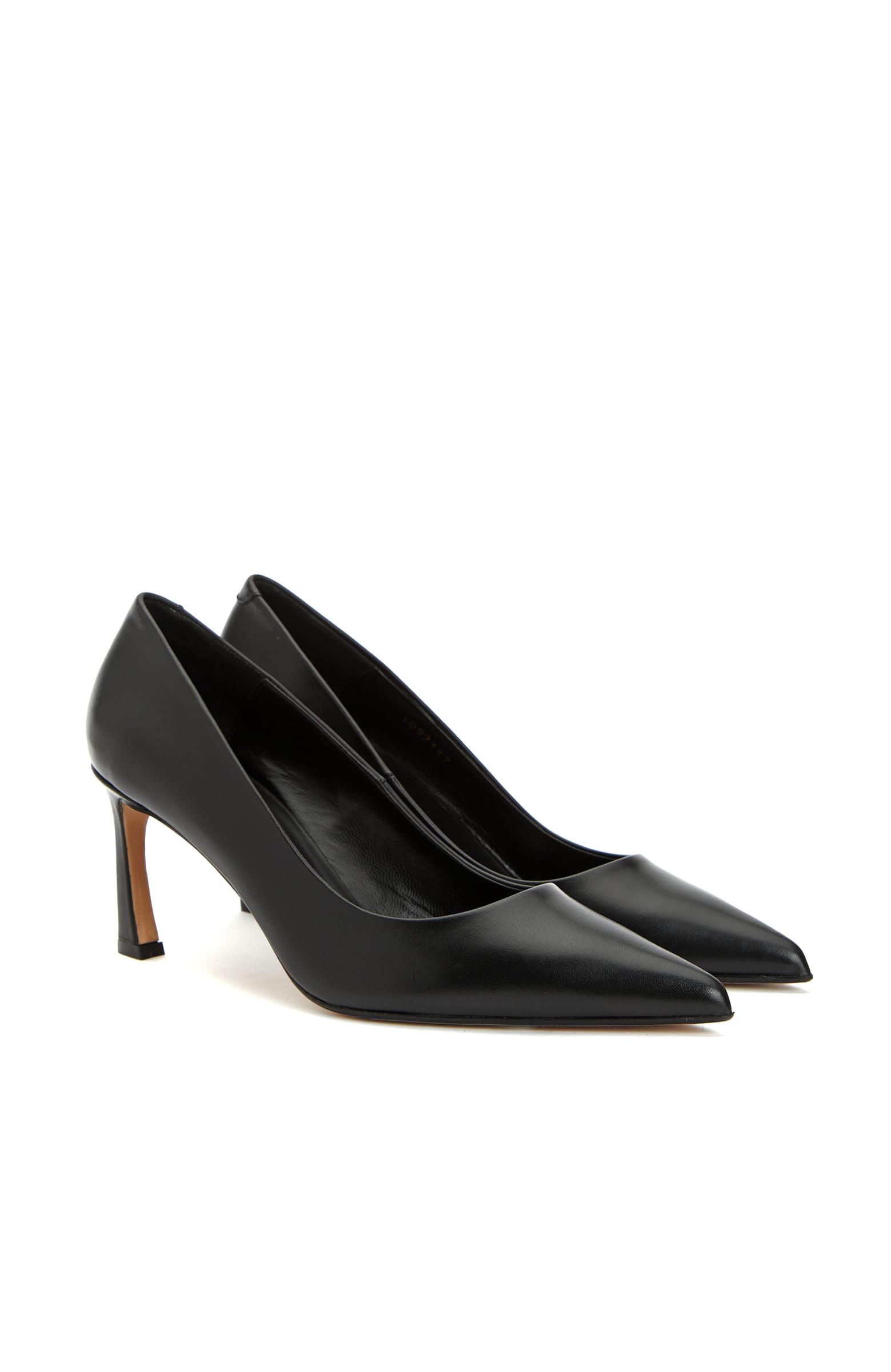  Network Kadın Siyah Deri Topuklu Ayakkabı