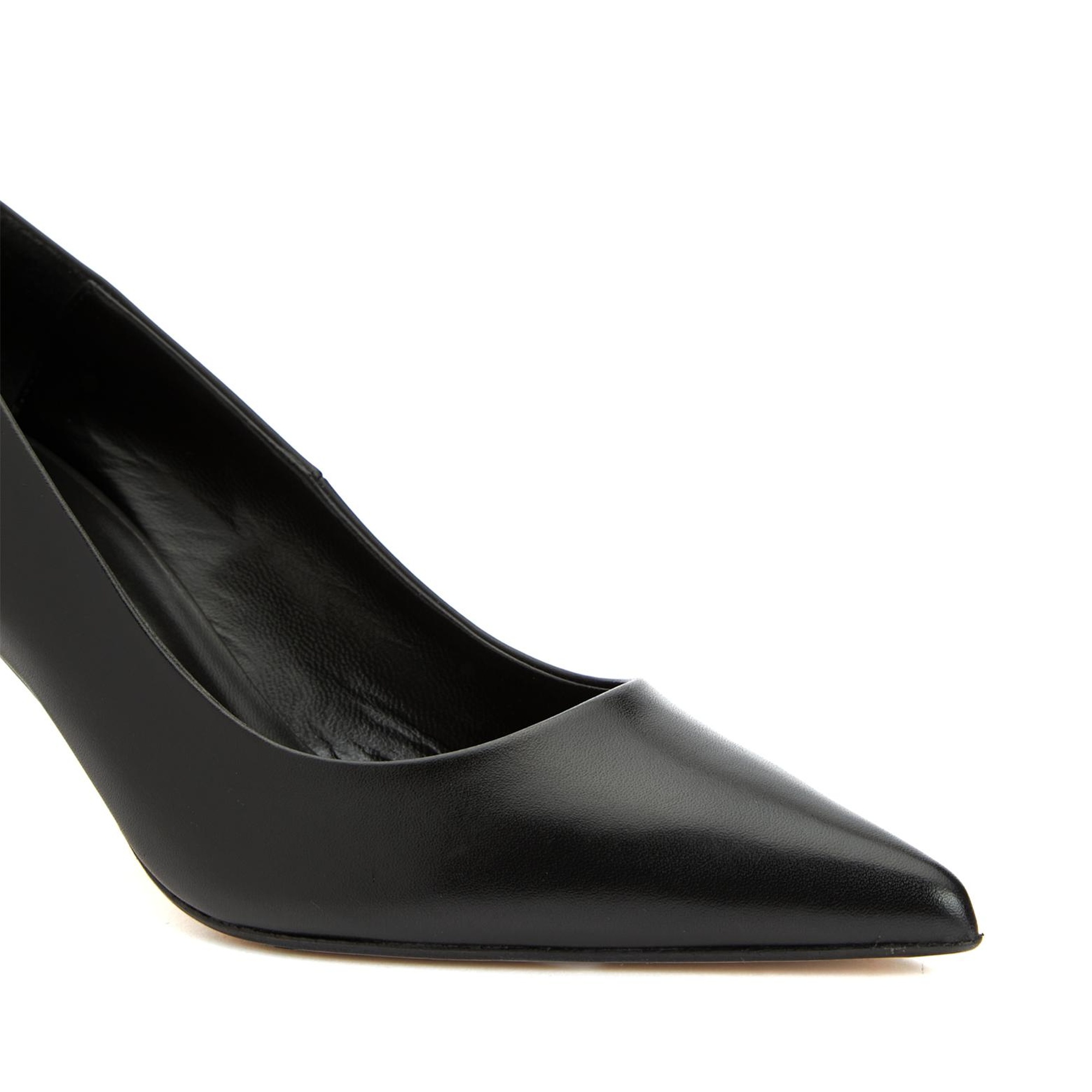 Network Kadın Siyah Deri Topuklu Ayakkabı