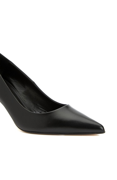  Network Kadın Siyah Deri Topuklu Ayakkabı