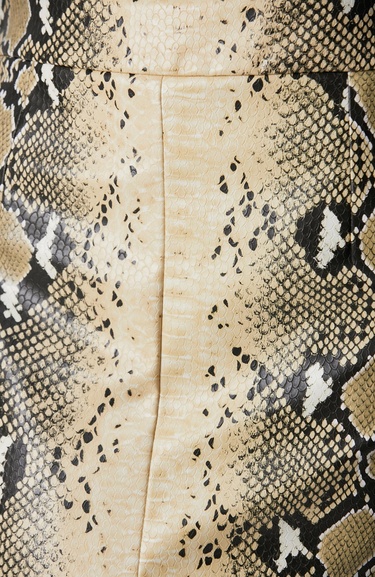  Network Kadın Haki Desenli Suni Deri Midi Etek