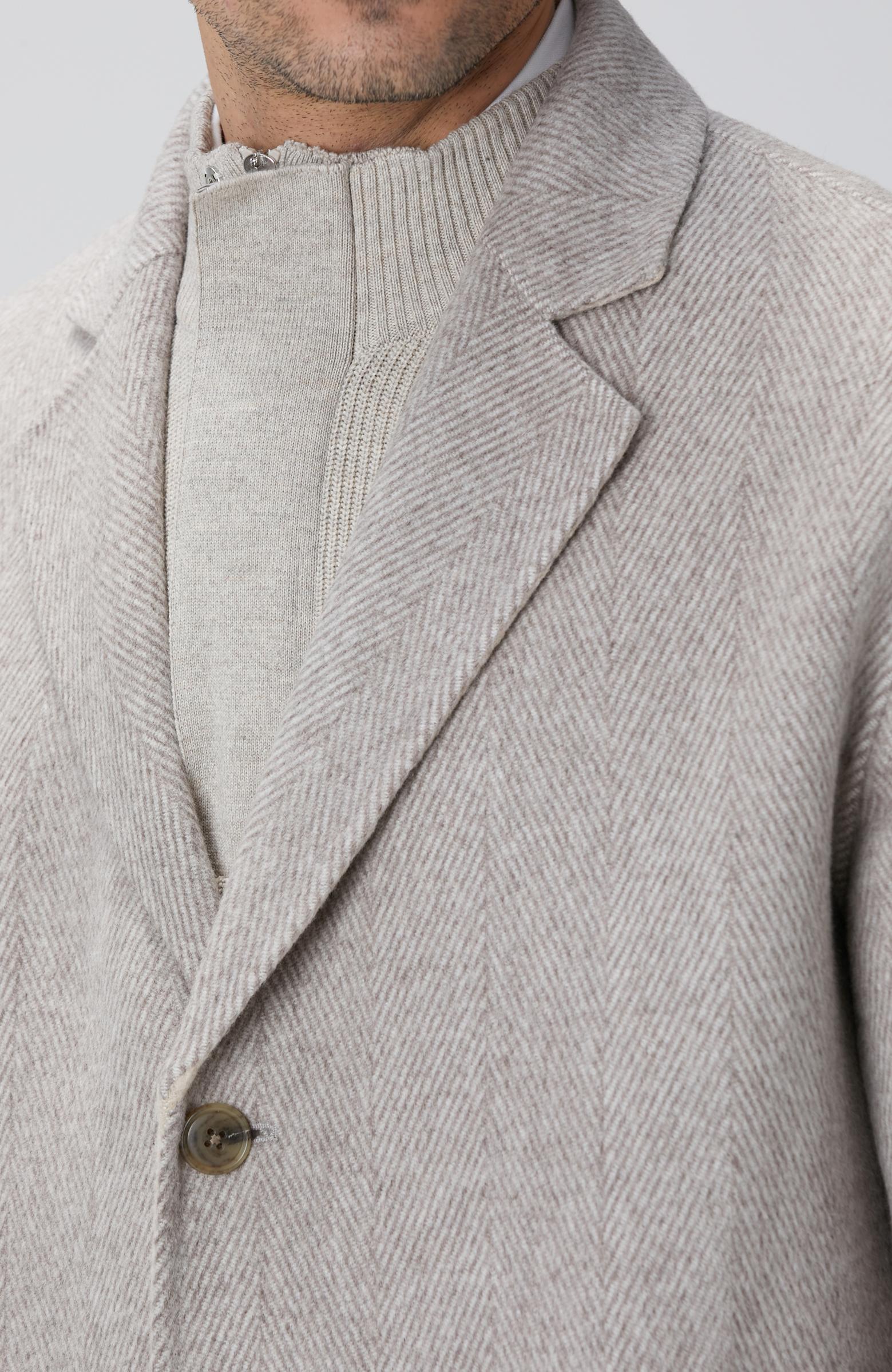  Network Erkek Bej Melanj Yün Karışımlı Palto