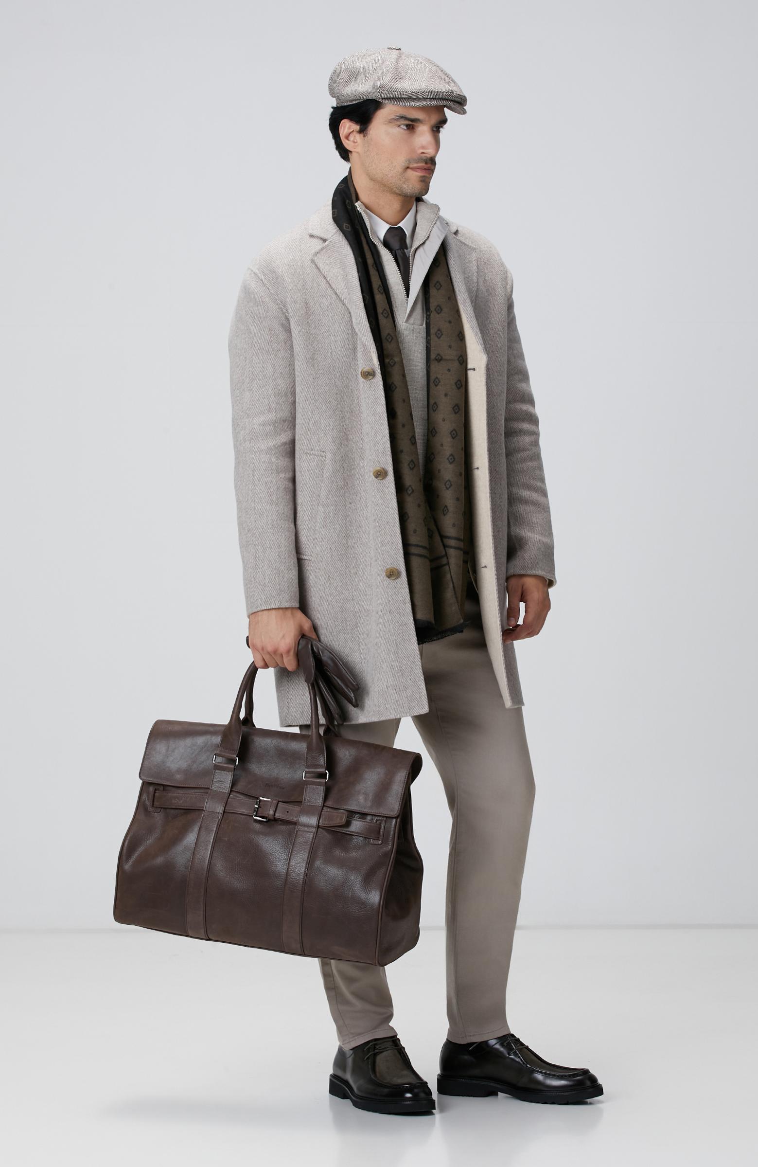  Network Erkek Bej Melanj Yün Karışımlı Palto