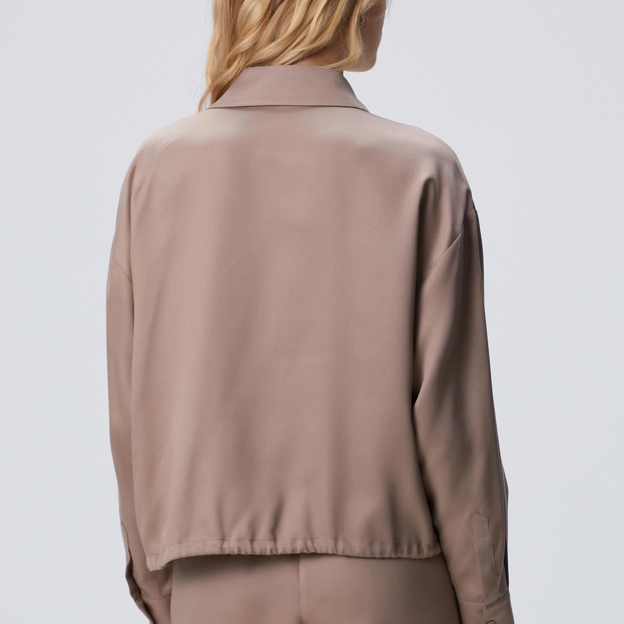 Network Kadın Vizon Beli Büzgülü Tencel Gömlek