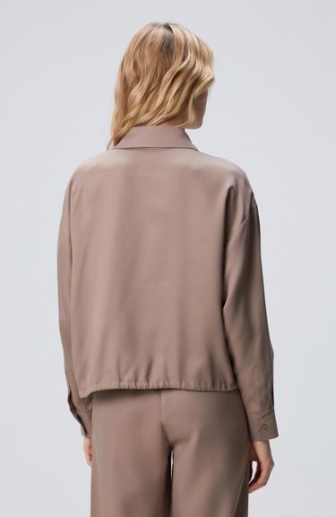  Network Kadın Vizon Beli Büzgülü Tencel Gömlek