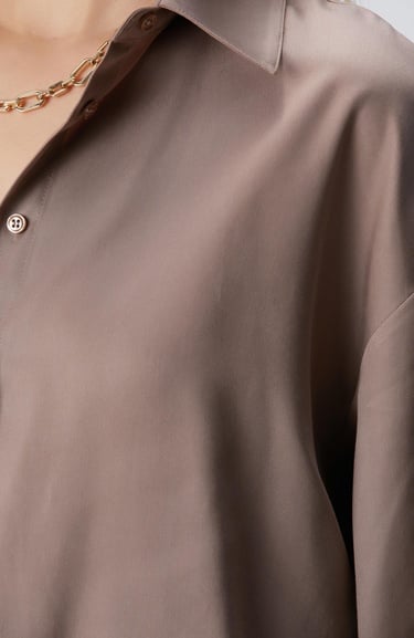  Network Kadın Vizon Beli Büzgülü Tencel Gömlek