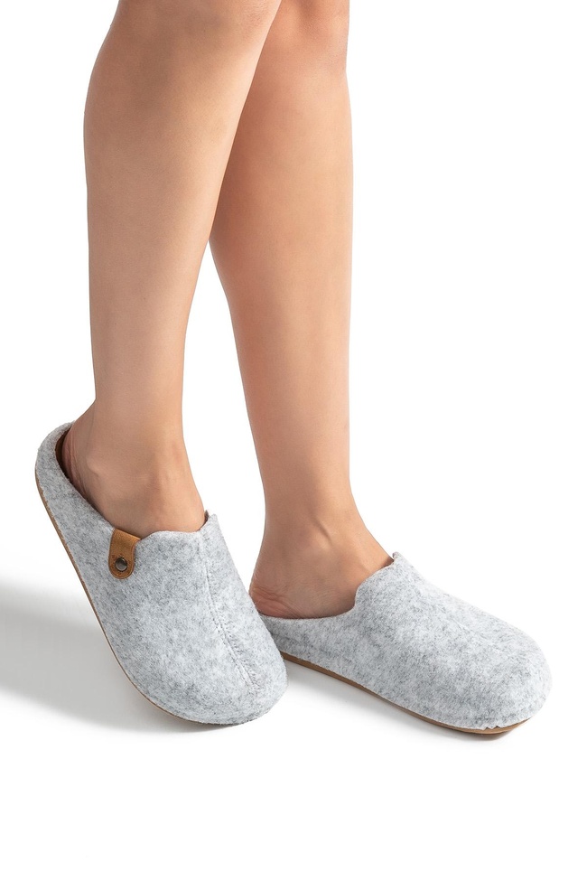  Teına Kadın,Garson Boy Ev Terliği Gri 36/40