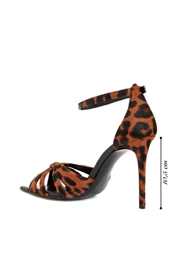  Network Kadın Leopar Desen Deri Sandalet