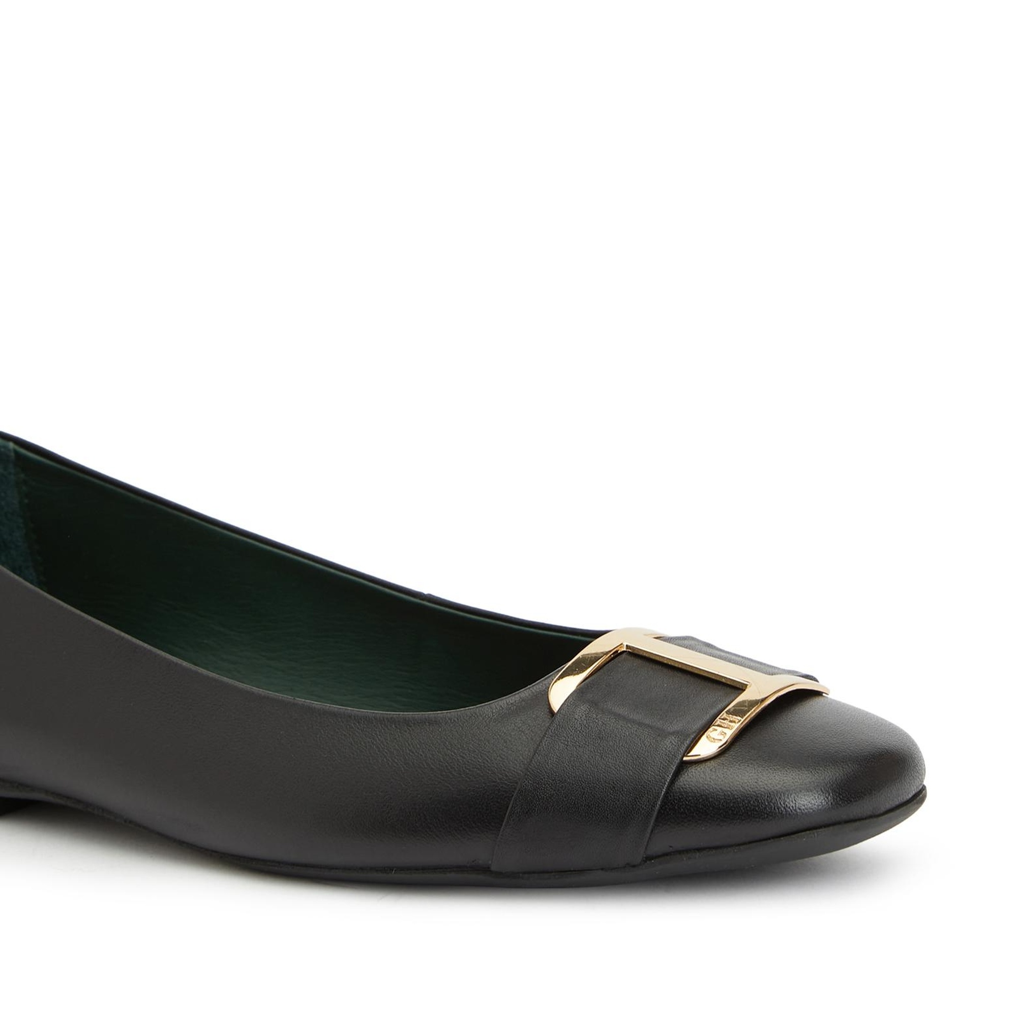 George Hogg Kadın Siyah Tokalı Deri Babet