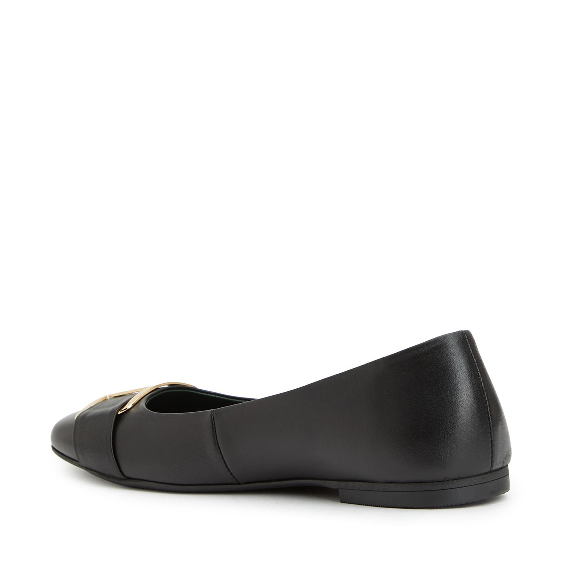 George Hogg Kadın Siyah Tokalı Deri Babet