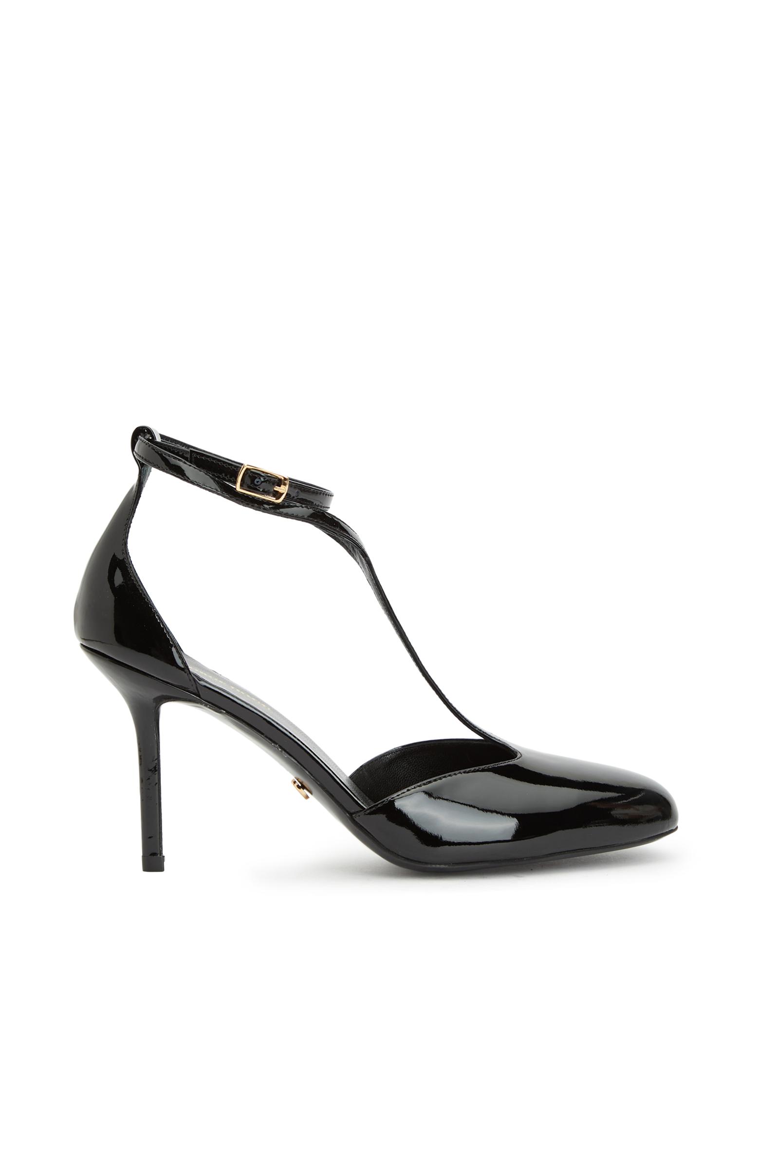  George Hogg Kadın Siyah Rugan Deri Topuklu Ayakkabı