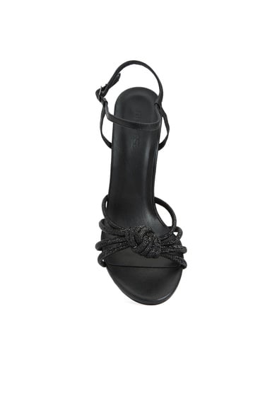  Divarese Kadın Siyah Abiye Topuklu Sandalet