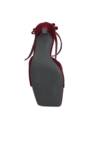 Divarese Kadın Bordo Bantlı Topuklu Sandalet
