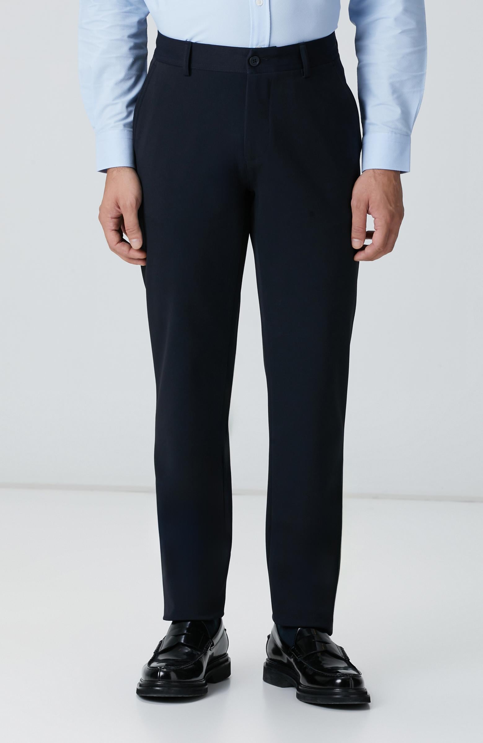  Network Erkek Lacivert Diyagonal Desenli Pantolon