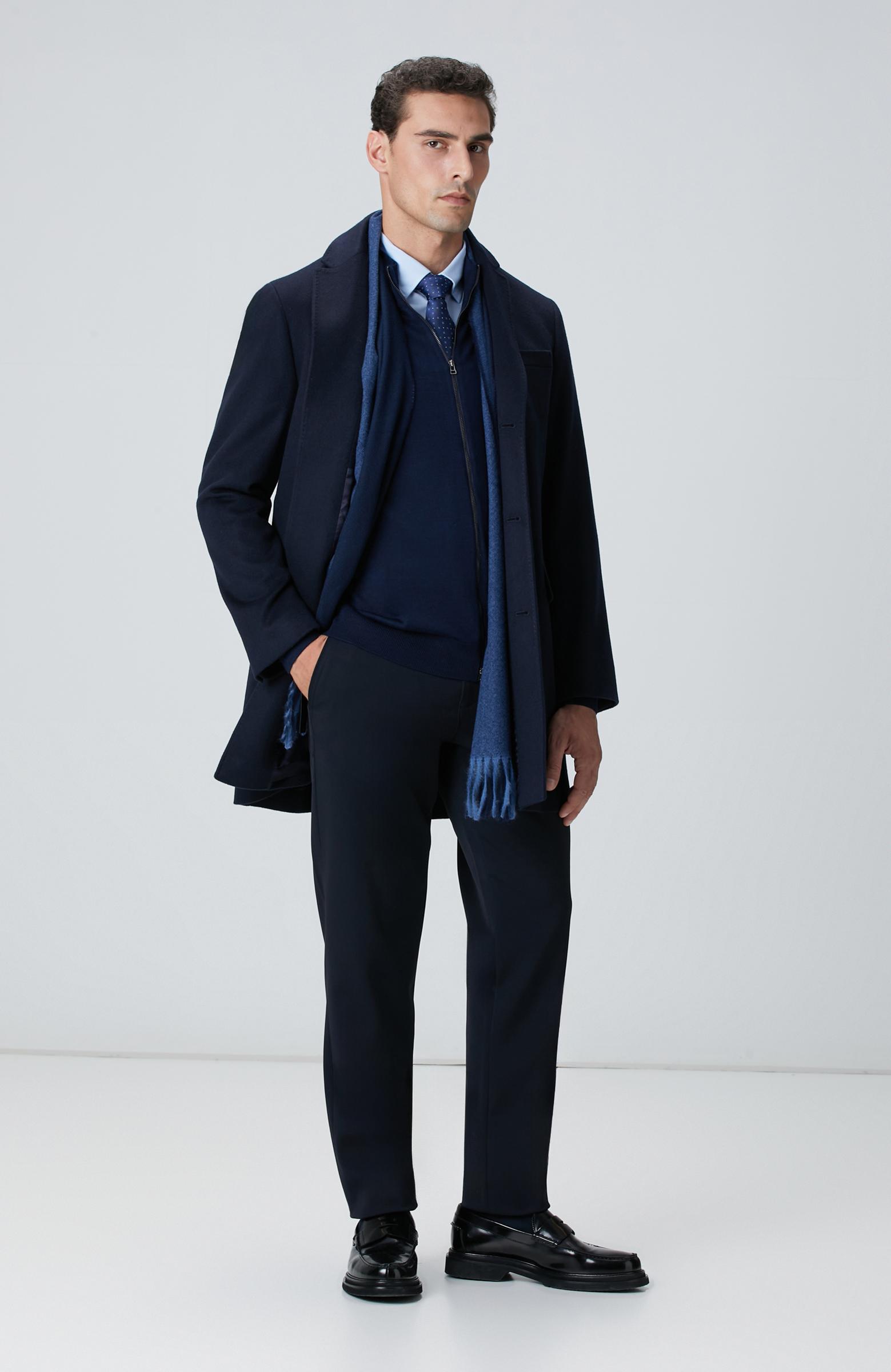  Network Erkek Lacivert Diyagonal Desenli Pantolon