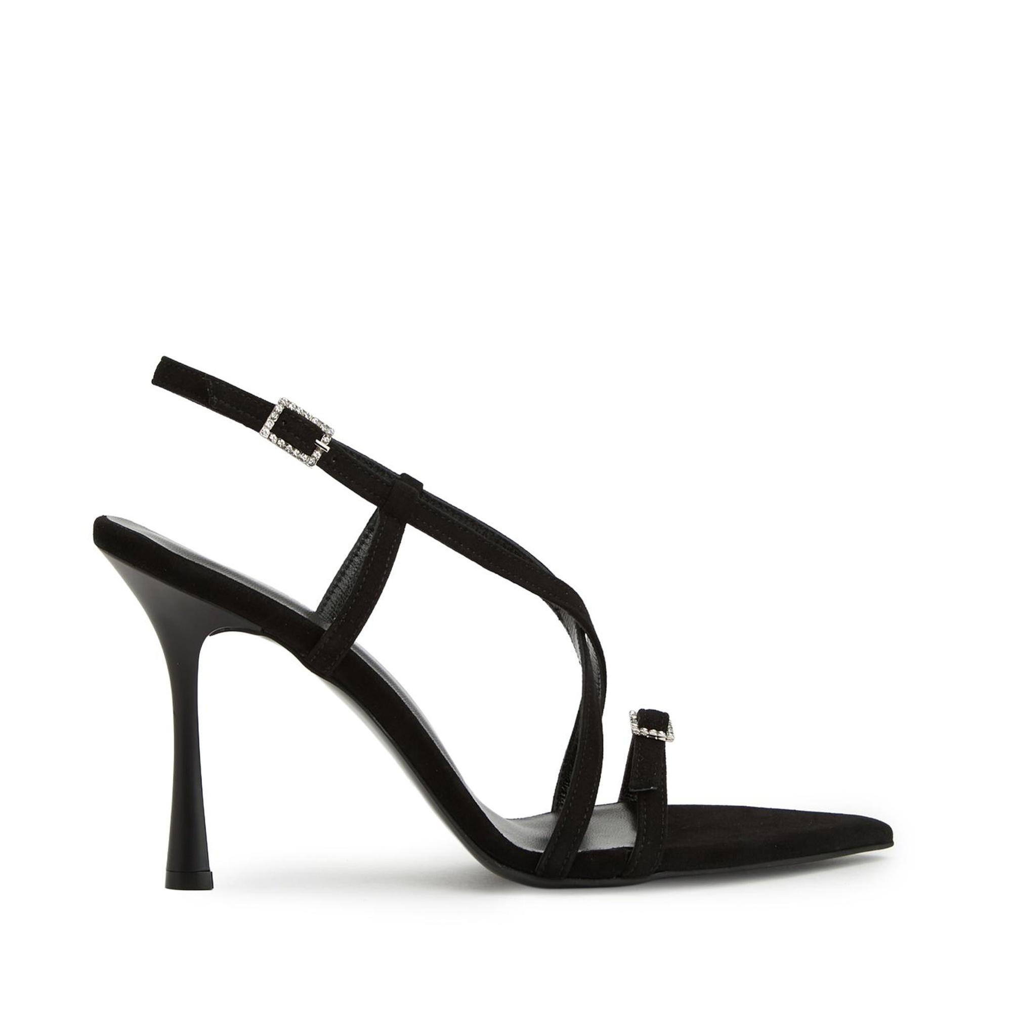 Divarese Kadın Siyah Süet Topuklu Sandalet